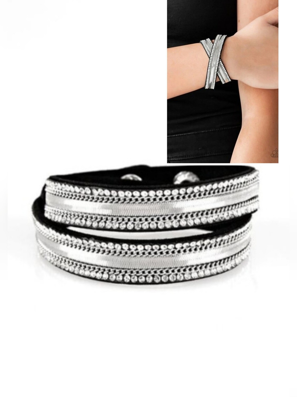 ROCKER RIVALRY BLACK DOUBLE WRAP BRACELET